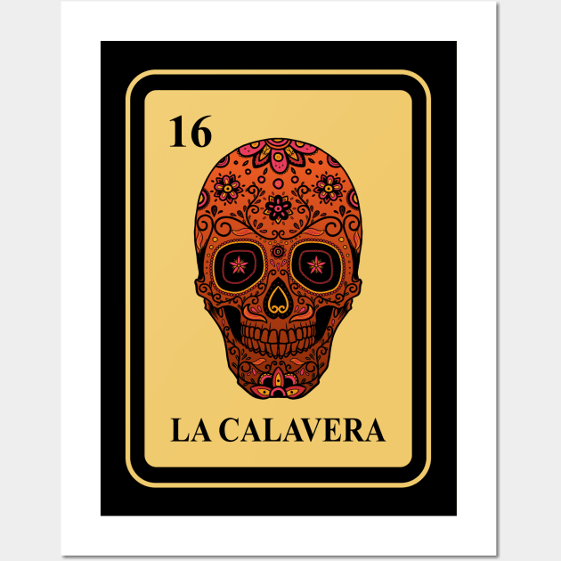 Mexican La Calavera lottery traditional Sugar Skull Wall Art by FunnyphskStore